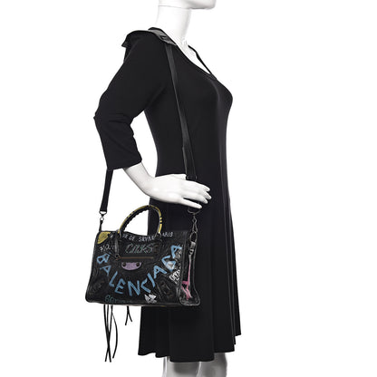 Balenciaga Agneau Graffiti All Over Classic Hardware S City Black Multicolor 2 of 10