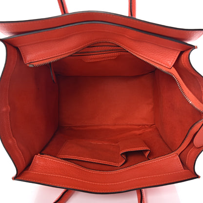 Celine Drummed Calfskin Mini Luggage Coquelicot 7 of 11