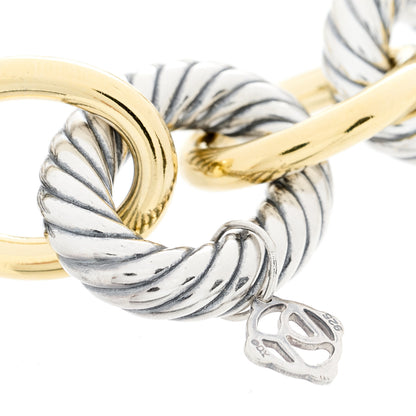 David Yurman Sterling Silver 18K Yellow Gold 18mm Extra Large Oval Link Bracelet 3 of 3
