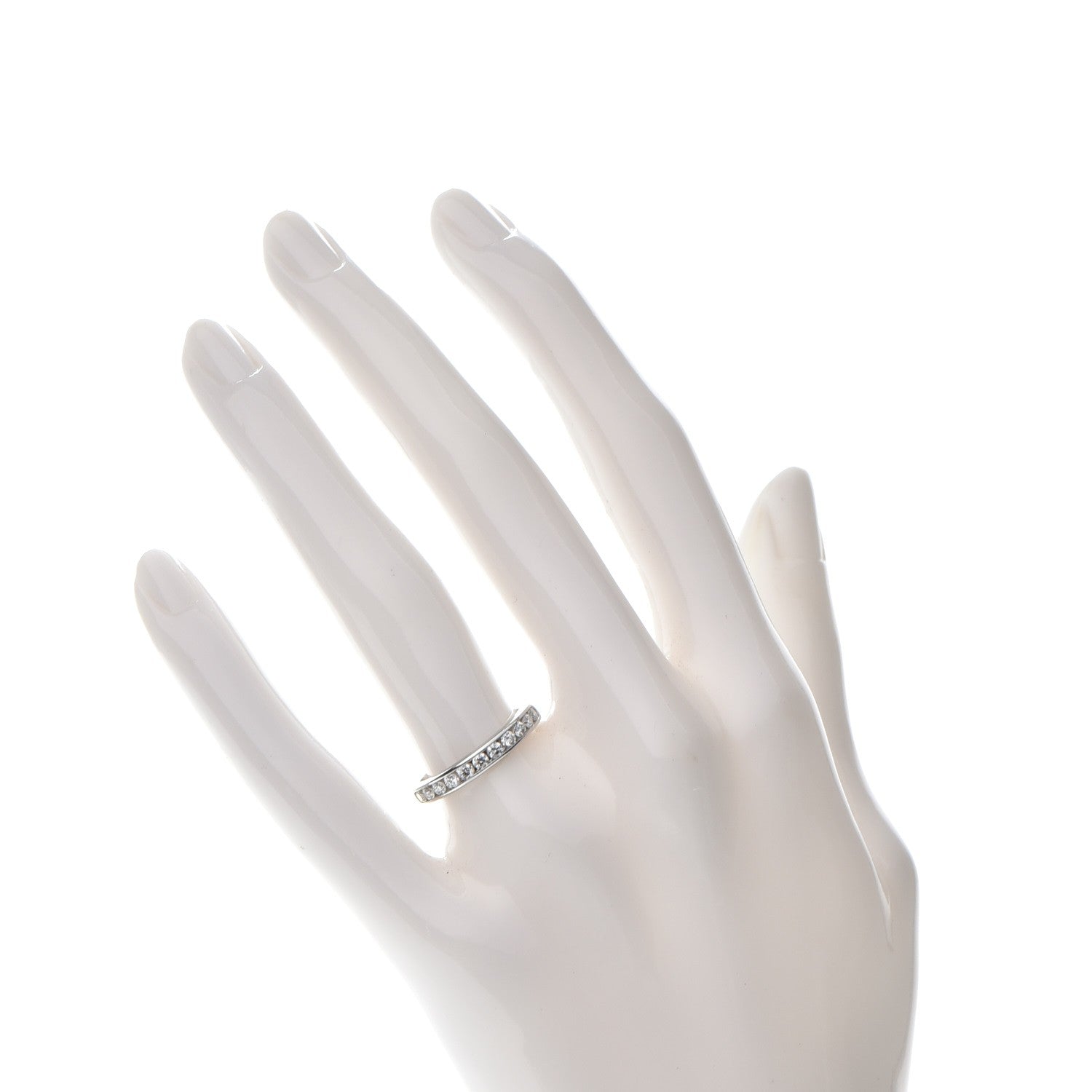 Tiffany Platinum Diamond .33ctw Half Circle Wedding Band Ring 50 5.5 2 of 5