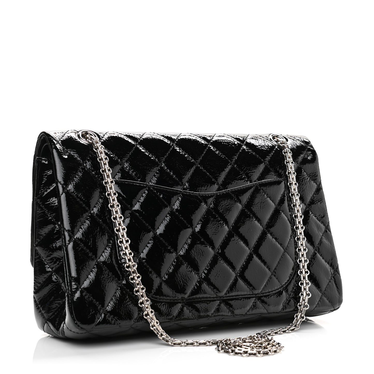 Distressed Patent Quilted 2.55 Reissue 227 Flap Black