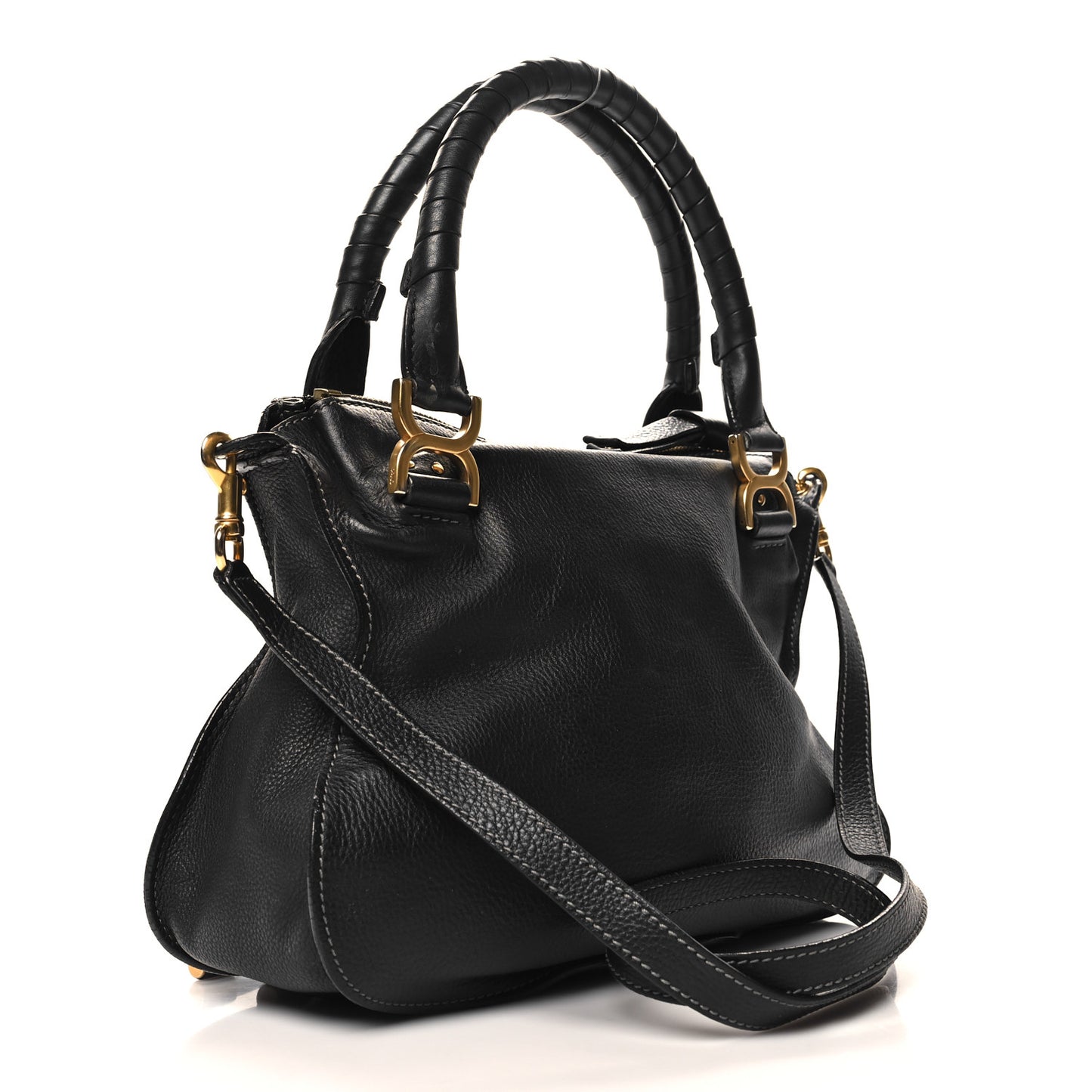 Calfskin Medium Marcie Satchel Black