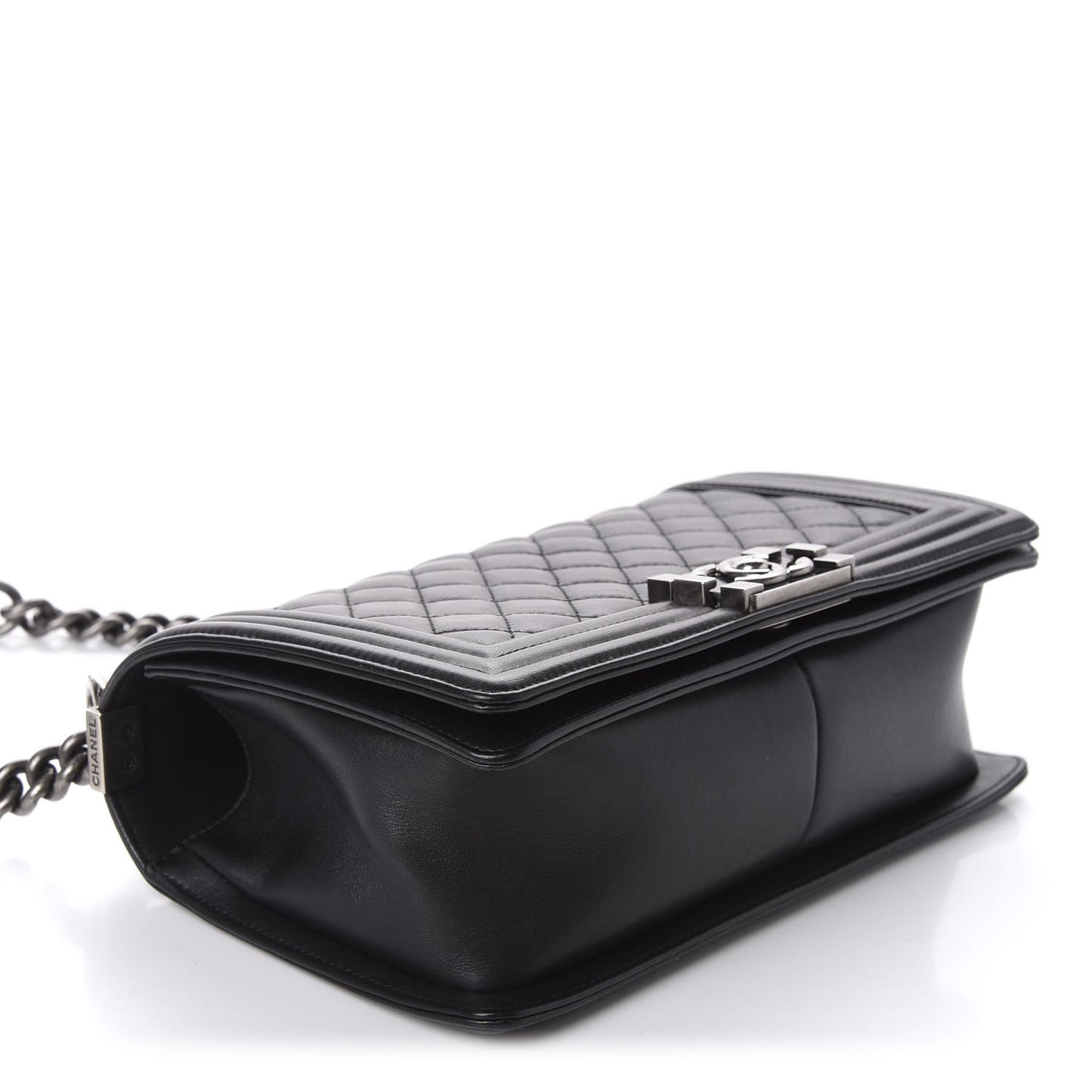 Calfskin Quilted Medium Boy Flap Black