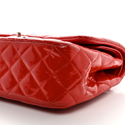 Chanel Patent Quilted Jumbo Double Flap Red 10 of 15