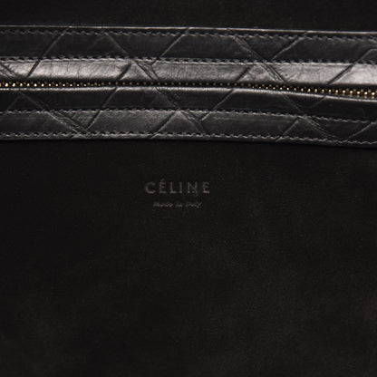 Celine Crocodile Embossed Calfskin Large Phantom Luggage Black 6 of 9