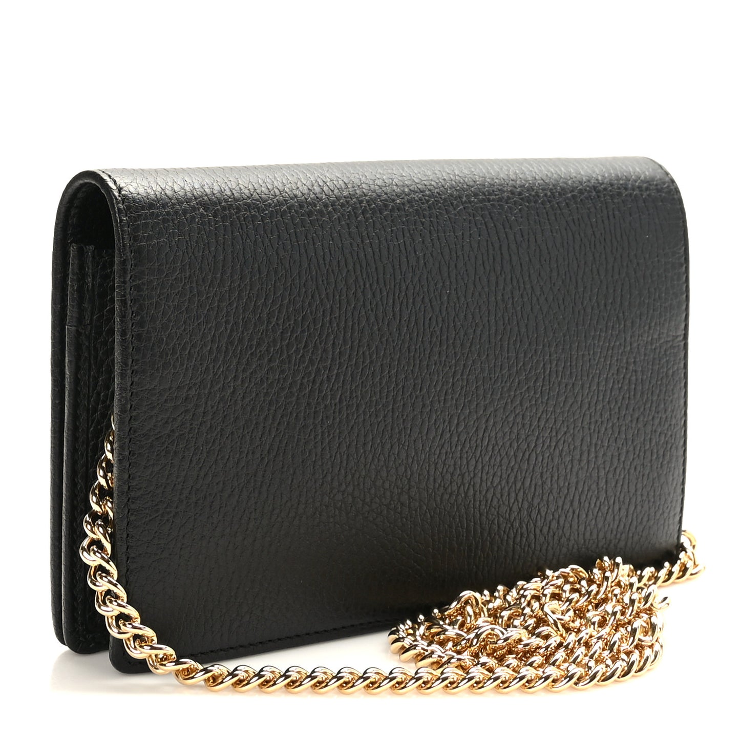 Calfskin Mini GG Marmont Chain Wallet Black