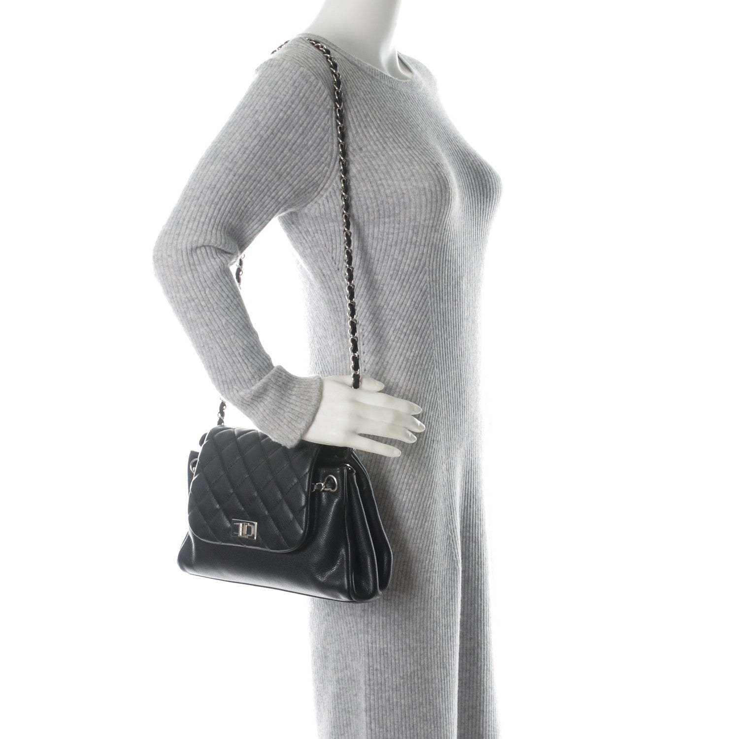 Chanel Caviar Quilted Accordion Mademoiselle Flap Black 2 of 6