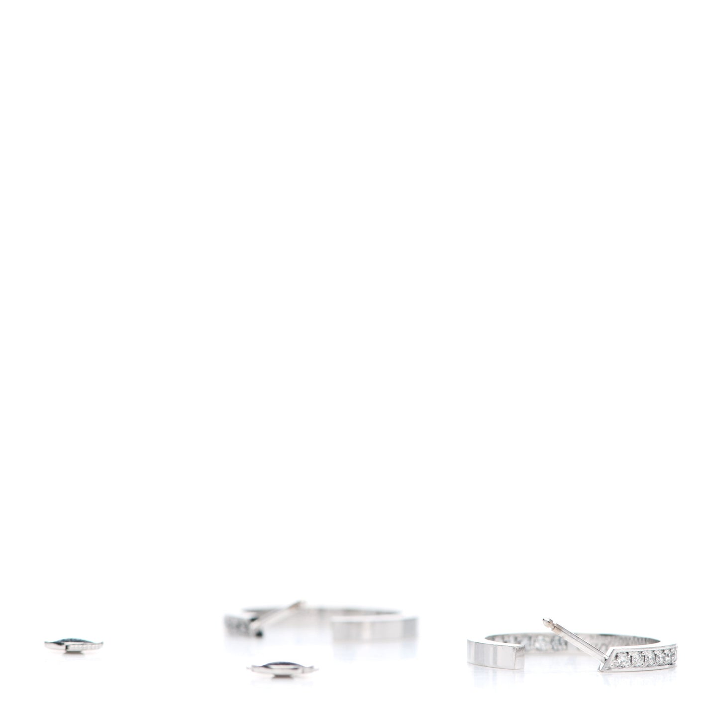 18K White Gold Diamond MM Inside Out Hoop Earrings