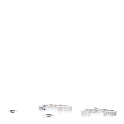 Cartier 18K White Gold Diamond MM Inside Out Hoop Earrings 3 of 7
