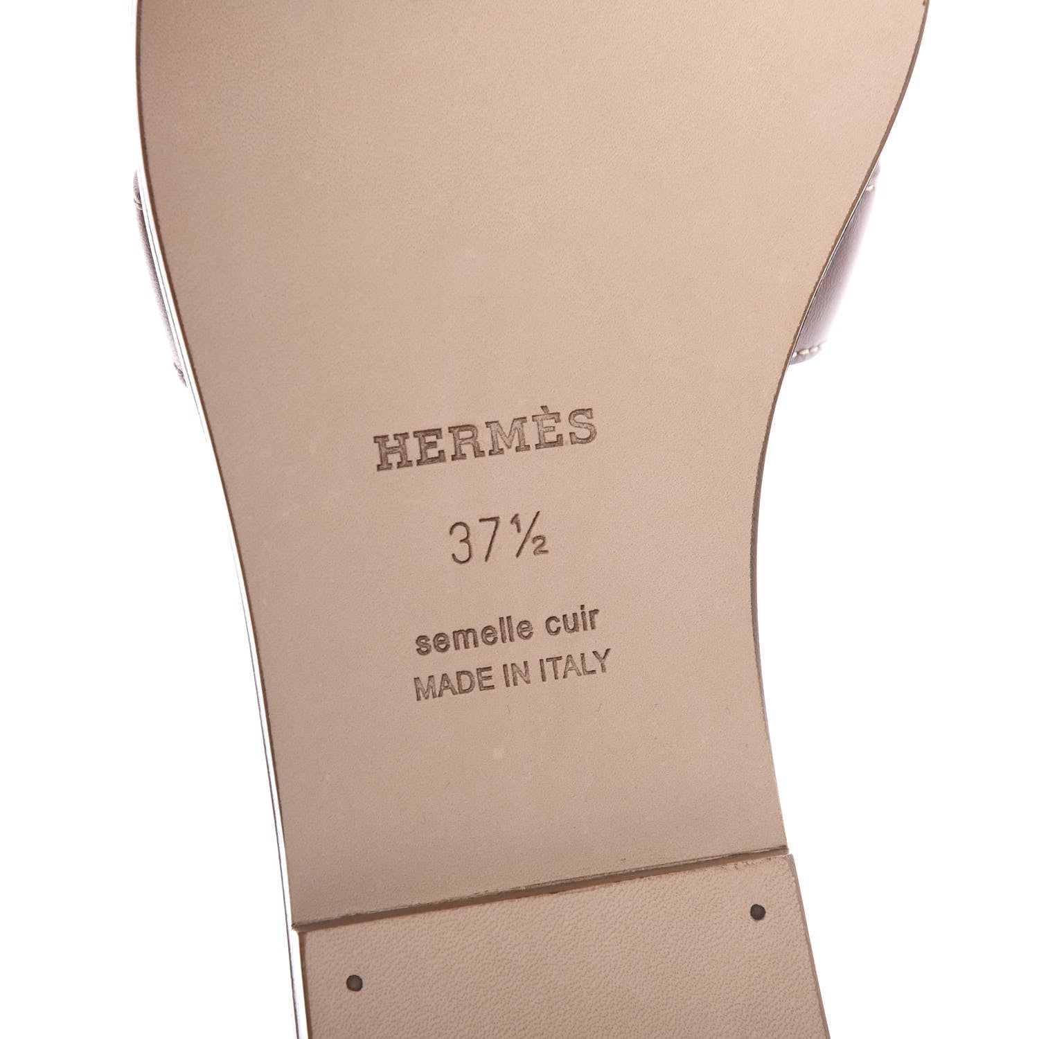 Hermes Box Calfskin Oran Sandals 37.5 Gold 8 of 9