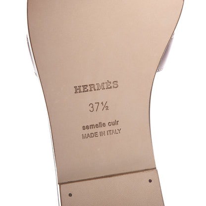 Hermes Box Calfskin Oran Sandals 37.5 Gold 8 of 9