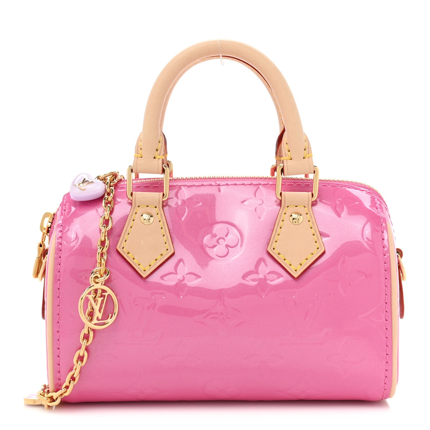 Louis Vuitton Vernis Monogram Nano Speedy Neon Pink 1 of 9
