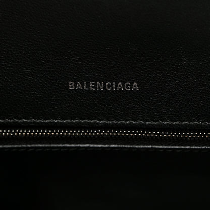 Balenciaga Agneau Graffiti Logo Small Hourglass Top Handle Bag Black 6 of 11