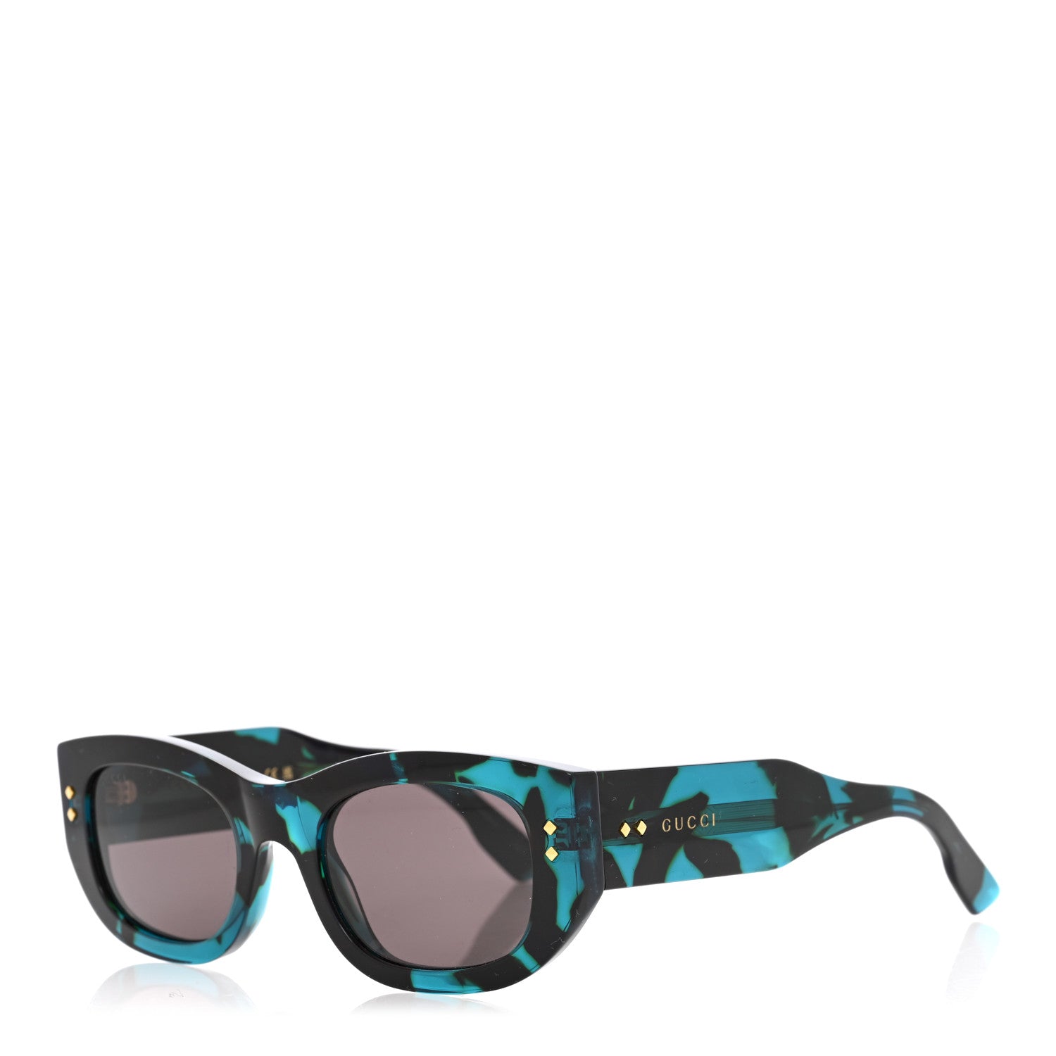 Gucci Acetate Rectangle Frame Sunglasses GG1215S Blue 1 of 6