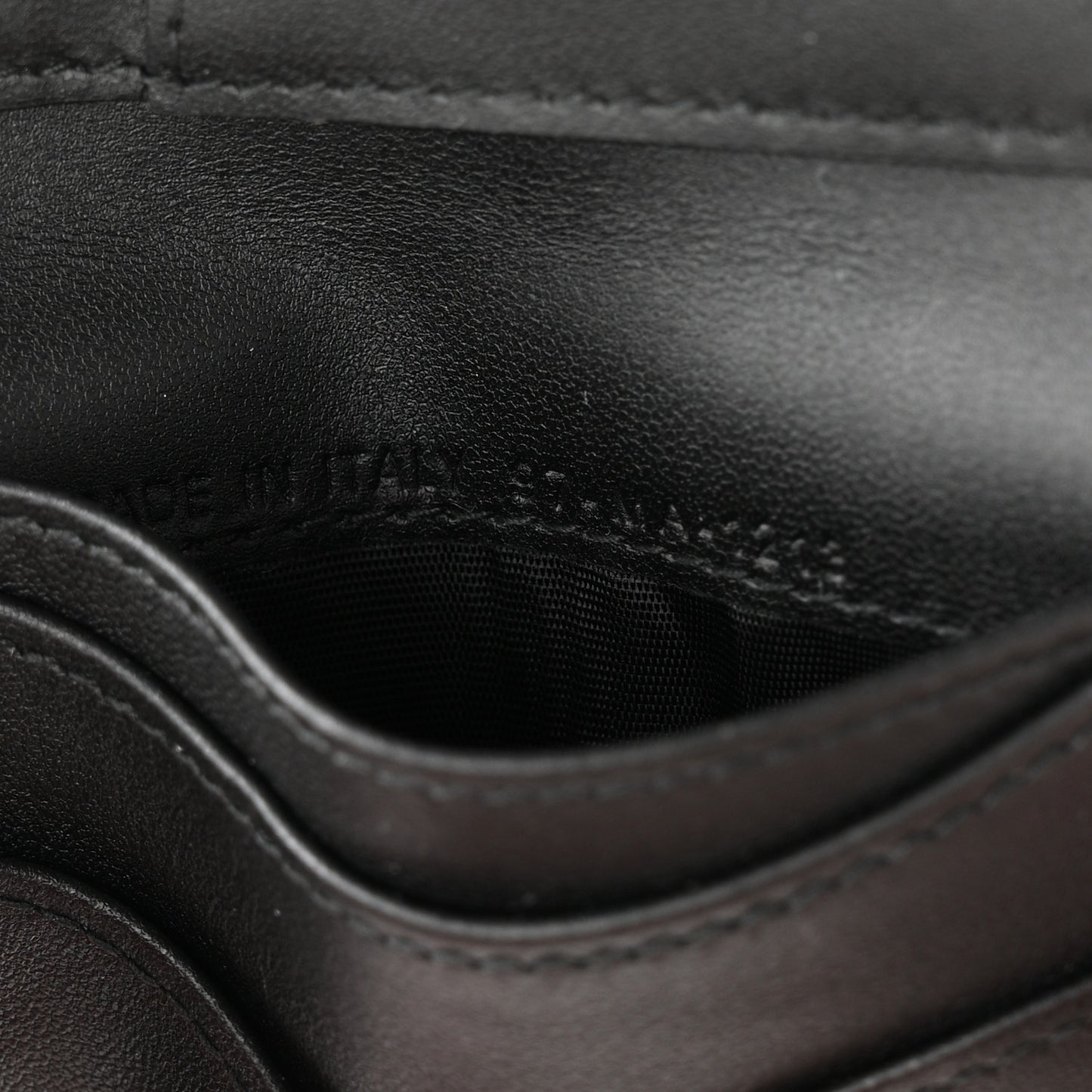 Supple Calfskin Cannage Caro Dandelion Card Holder Black