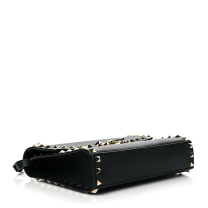 Valentino Garavani Pebbled Calfskin Medium Rockstud Flip Lock Crossbody Bag Black 3 of 8