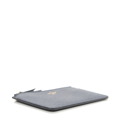 Louis Vuitton Calfskin Jeanne Wallet Zippered Insert Dark Blue 3 of 5