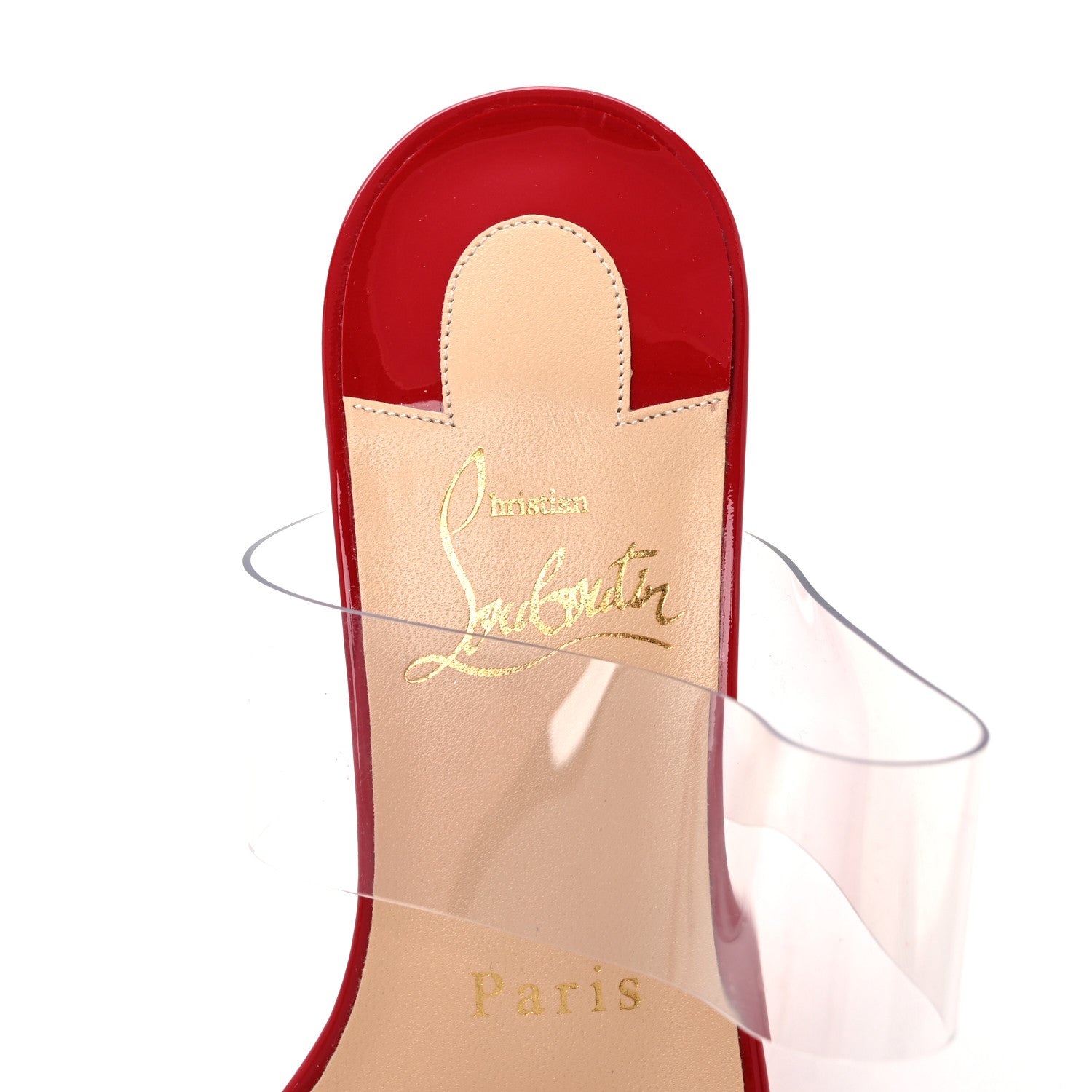 Christian Louboutin Patent PVC Just Nothing 85 Slide Sandals 35.5 Loubi 8 of 9