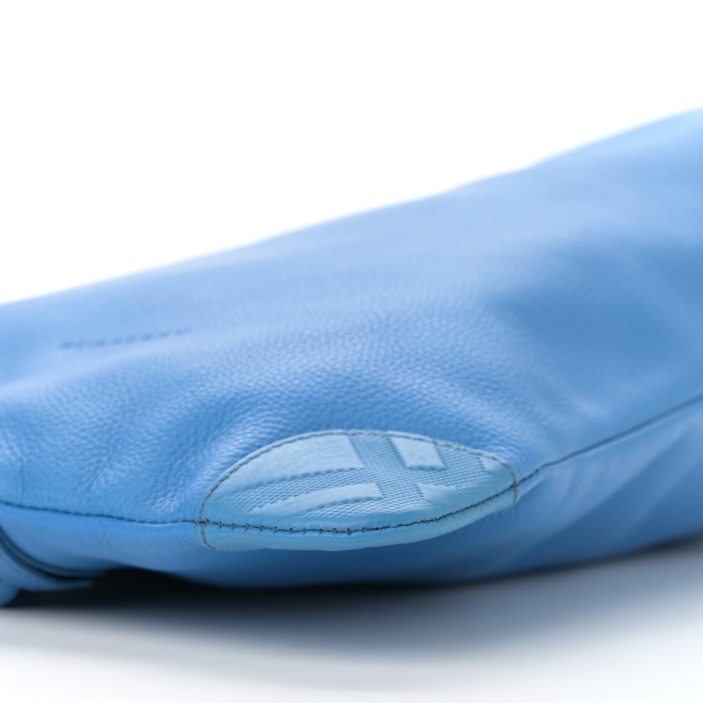 Pebbled Calfskin Drawstring Little Duffle Blue Azure