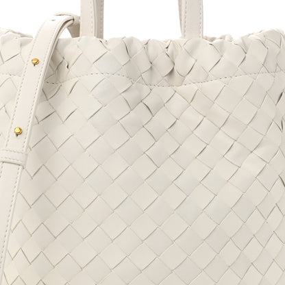 Bottega Veneta Calfskin Intrecciato Small Castello Bucket Bag White 7 of 9