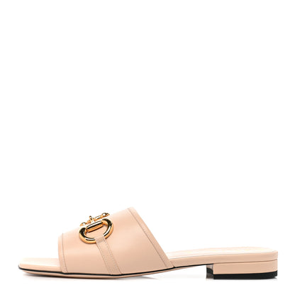 Gucci Nappa Horsebit Flat Slide Sandals 38 Skin Rose 1 of 8
