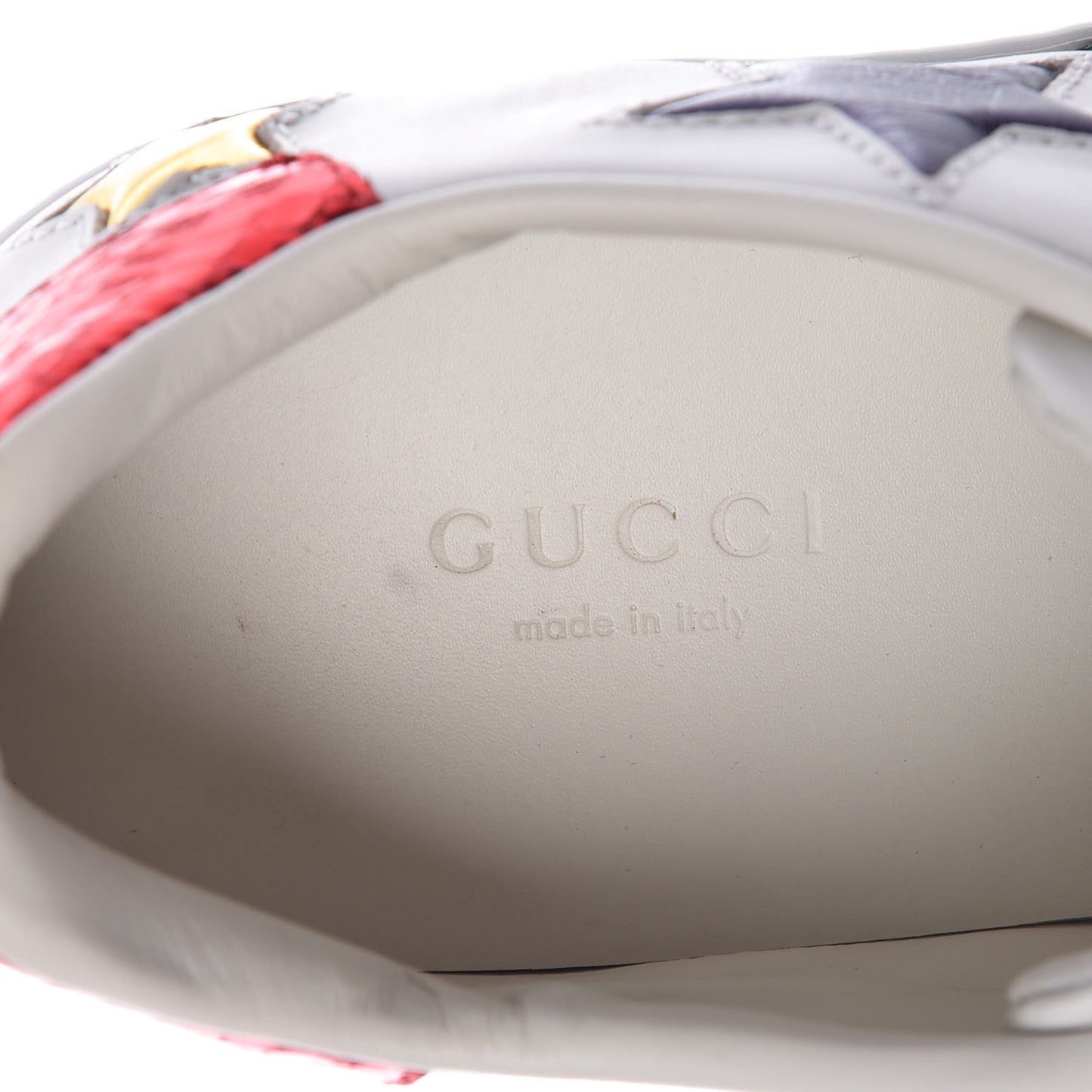 Calfskin Ayers Web Star Embroidered Womens Ace Sneakers 35.5 White Multi