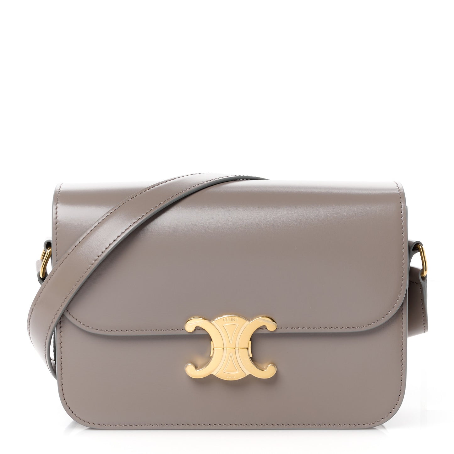 Shiny Calfskin Medium Triomphe Pebble