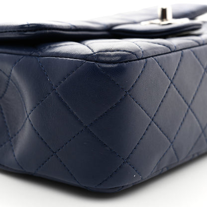Chanel Lambskin Quilted Mini Rectangular Flap Dark Blue 9 of 10