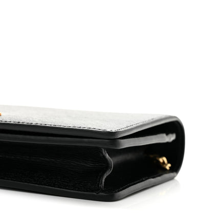 Gucci Textured Calfskin Script Logo Wallet On Chain Black 8 of 10