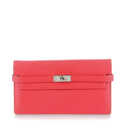 Hermes Chevre Mysore Kelly Longue Wallet Bougainvillea 1 of 11