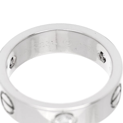 Cartier 18K White Gold 3 Diamond 5.5mm LOVE Ring 53 6.5 5 of 6