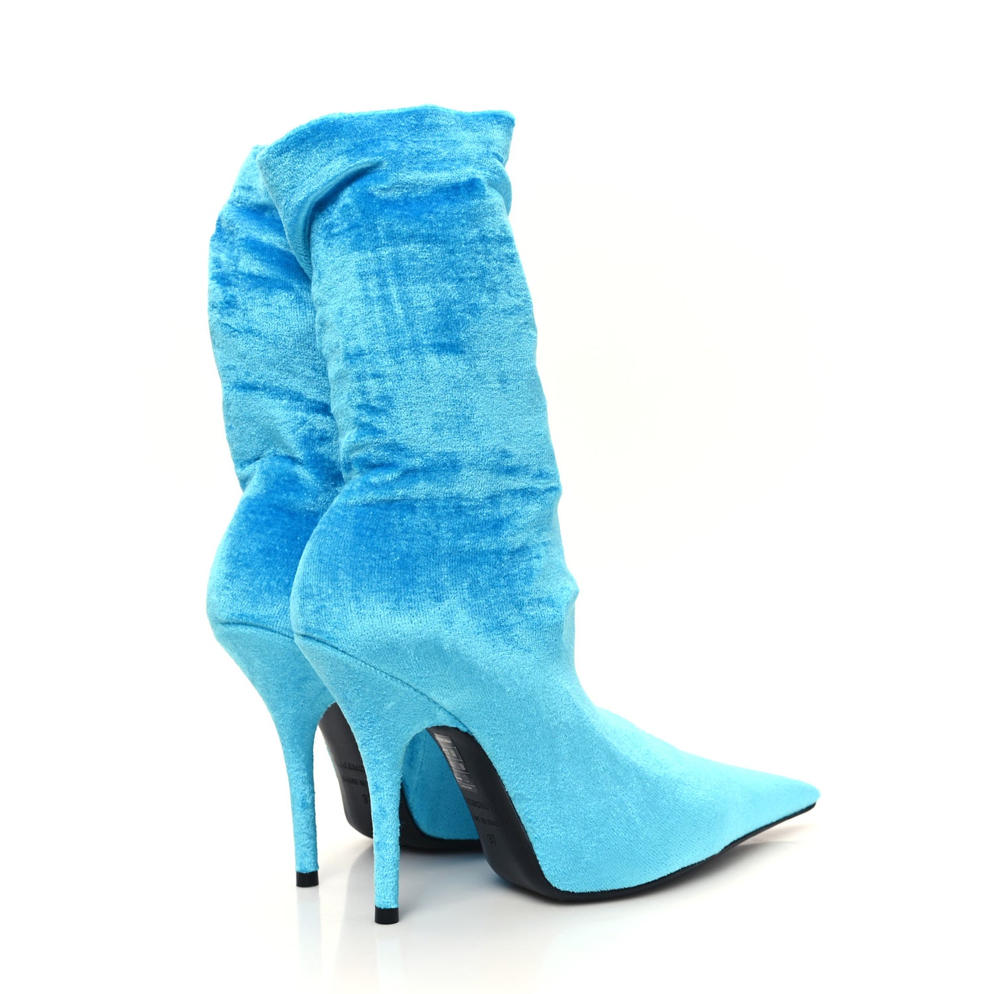 Velvet Spandex Extreme Pointed Toe Knife Ankle Boots 37 Azure