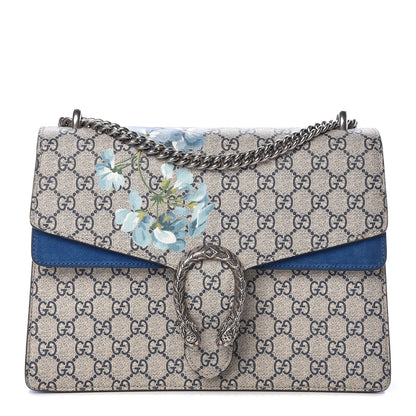 Gucci GG Supreme Monogram Blooms Medium Dionysus Shoulder Bag Beige Navy Vintage Blue 1 of 15