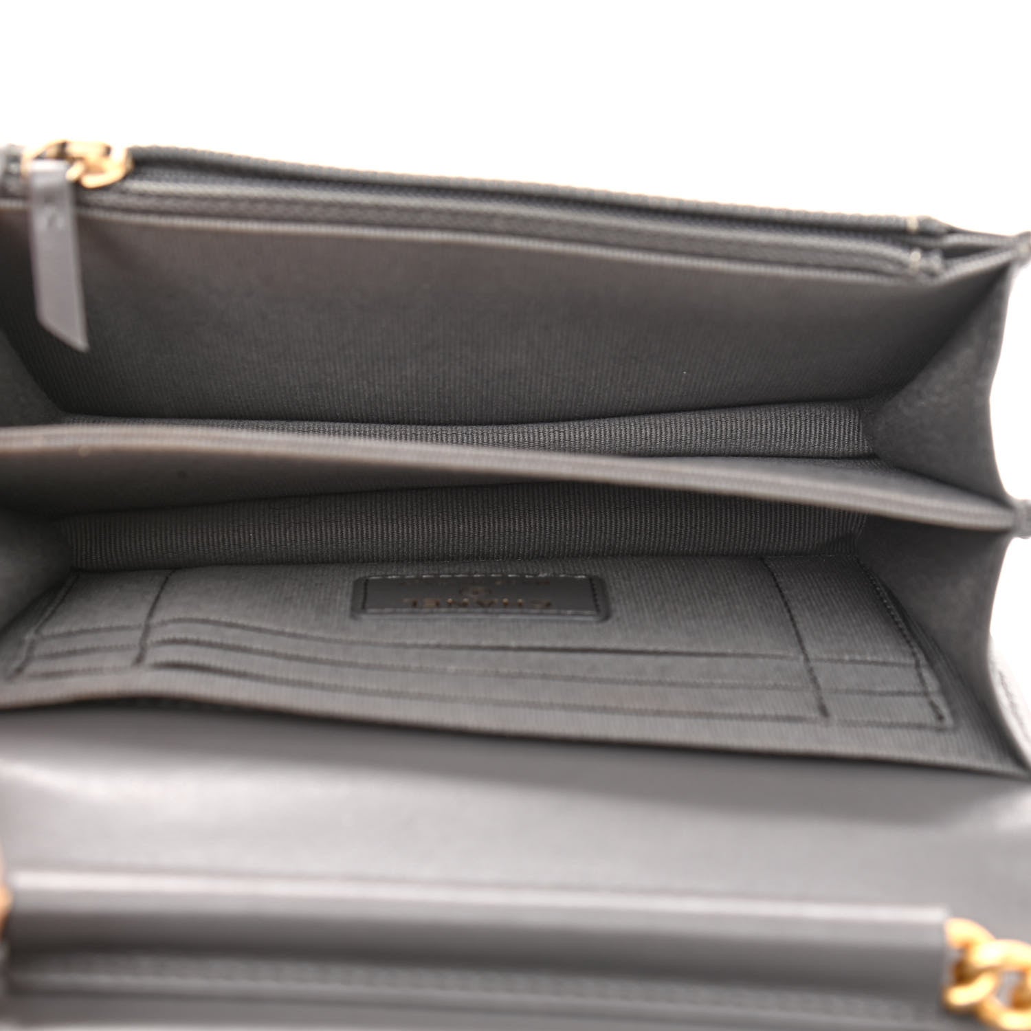 Chanel Caviar Quilted Mini Boy Wallet On Chain WOC Dark Gray 4 of 10