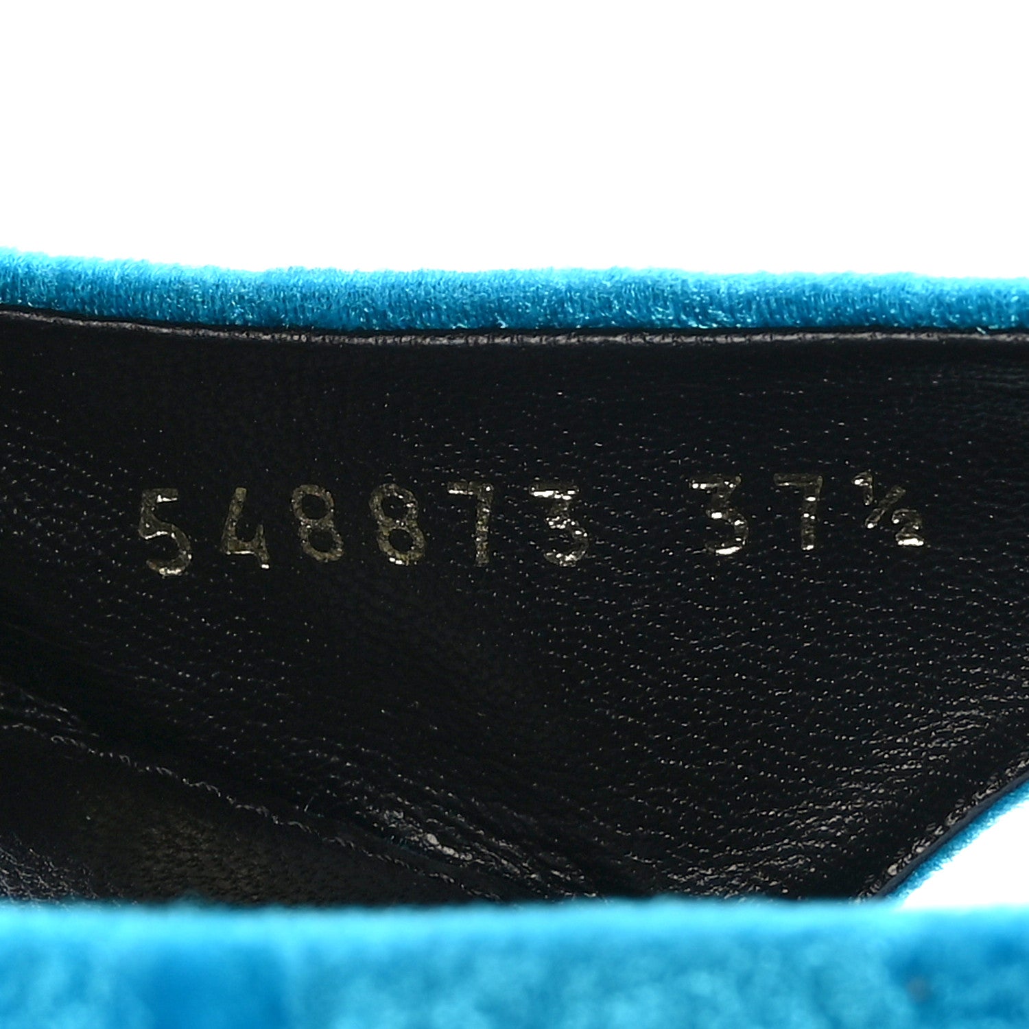 Balenciaga Crushed Velvet BB Knife Pointy Toe Slingback Flats 37.5 Turquoise 6 of 8