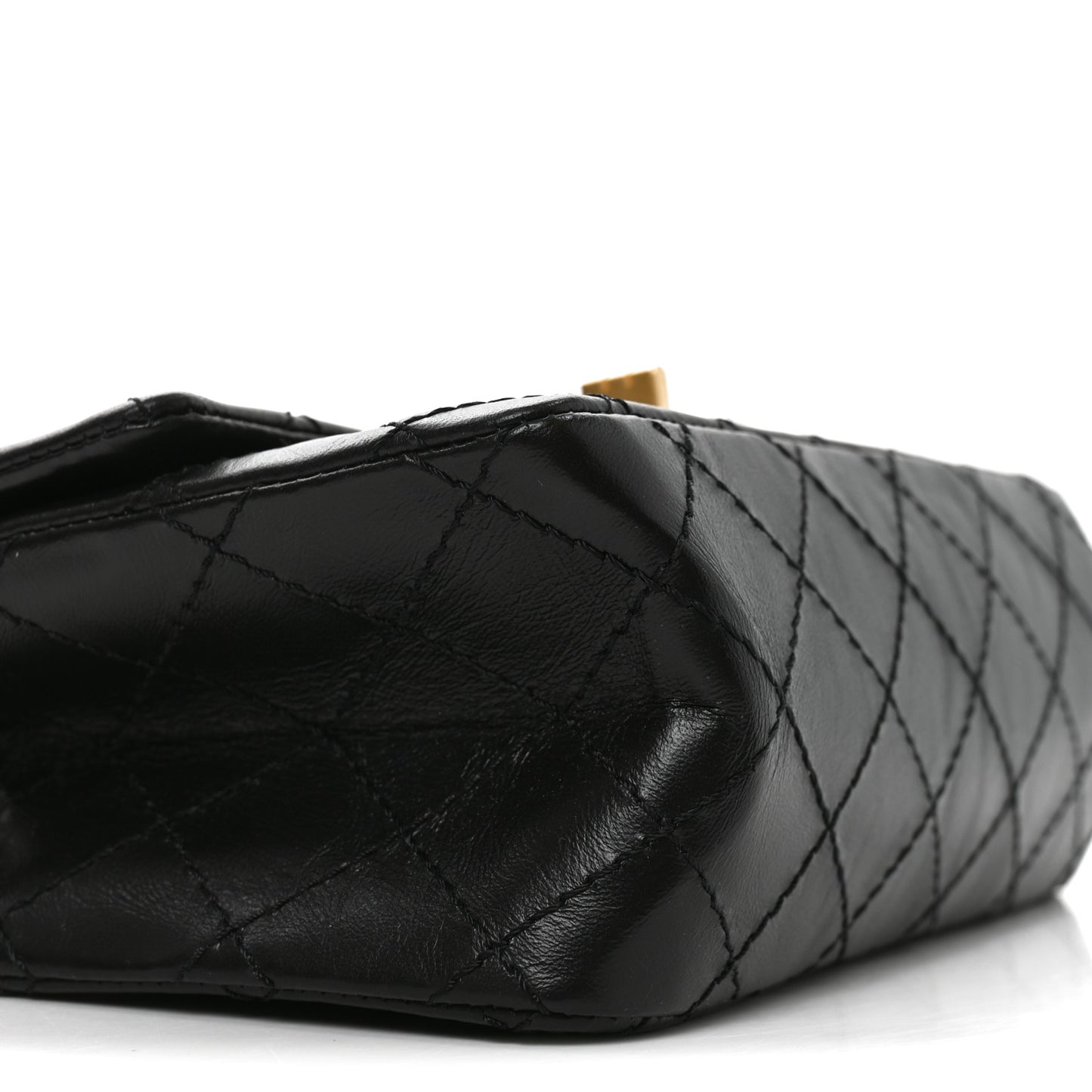 Aged Calfskin Quilted 2.55 Reissue Mini Flap Black