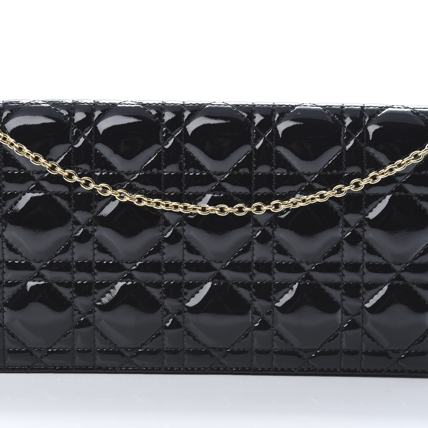 Christian Dior Patent Cannage Lady Dior Convertible Clutch Black 7 of 10