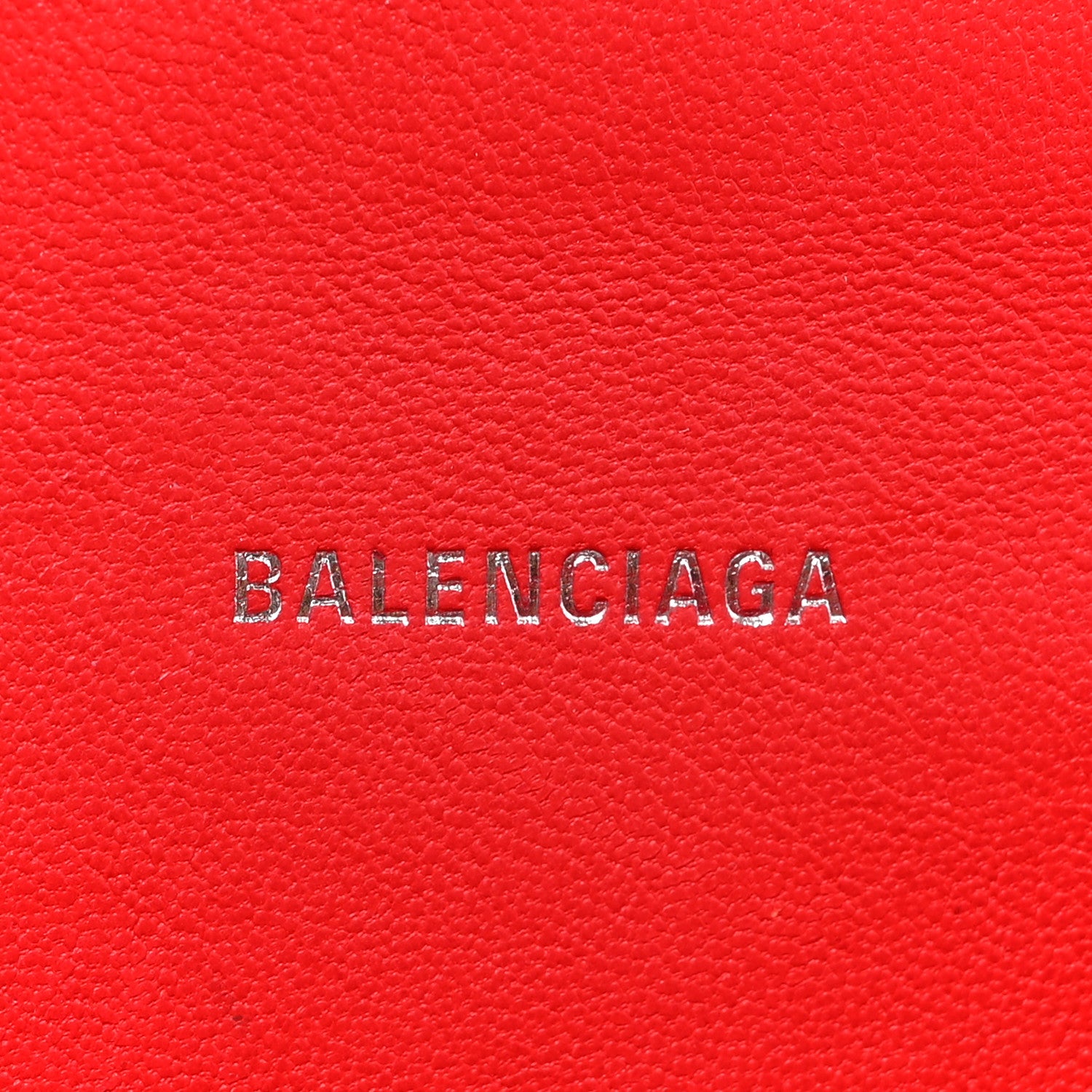 Balenciaga Shiny Calfskin Tonal B Crocodile Embossed Hourglass Top Handle Bag XS Bright Red 5 of 18