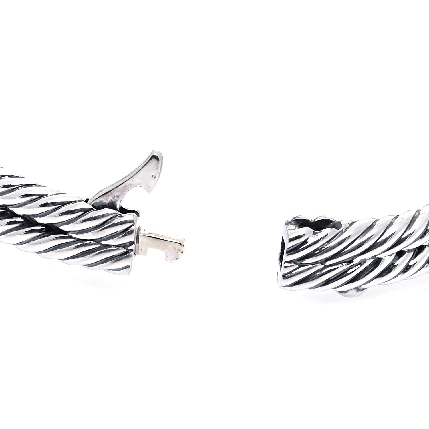 David Yurman Sterling Silver Diamond Black Onyx Albion Cable Bracelet 5 of 5