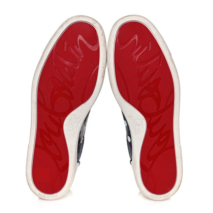 Christian Louboutin Calfskin Cotton Vieira Strass Womens Orlato Flat Sneakers 40 Multicolor 5 of 9