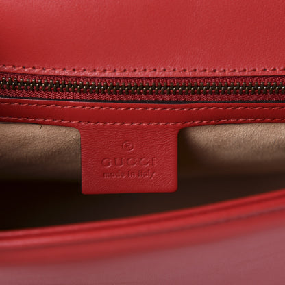 Gucci Calfskin Matelasse Small GG Marmont Top Handle Shoulder Bag Hibiscus Red 9 of 11