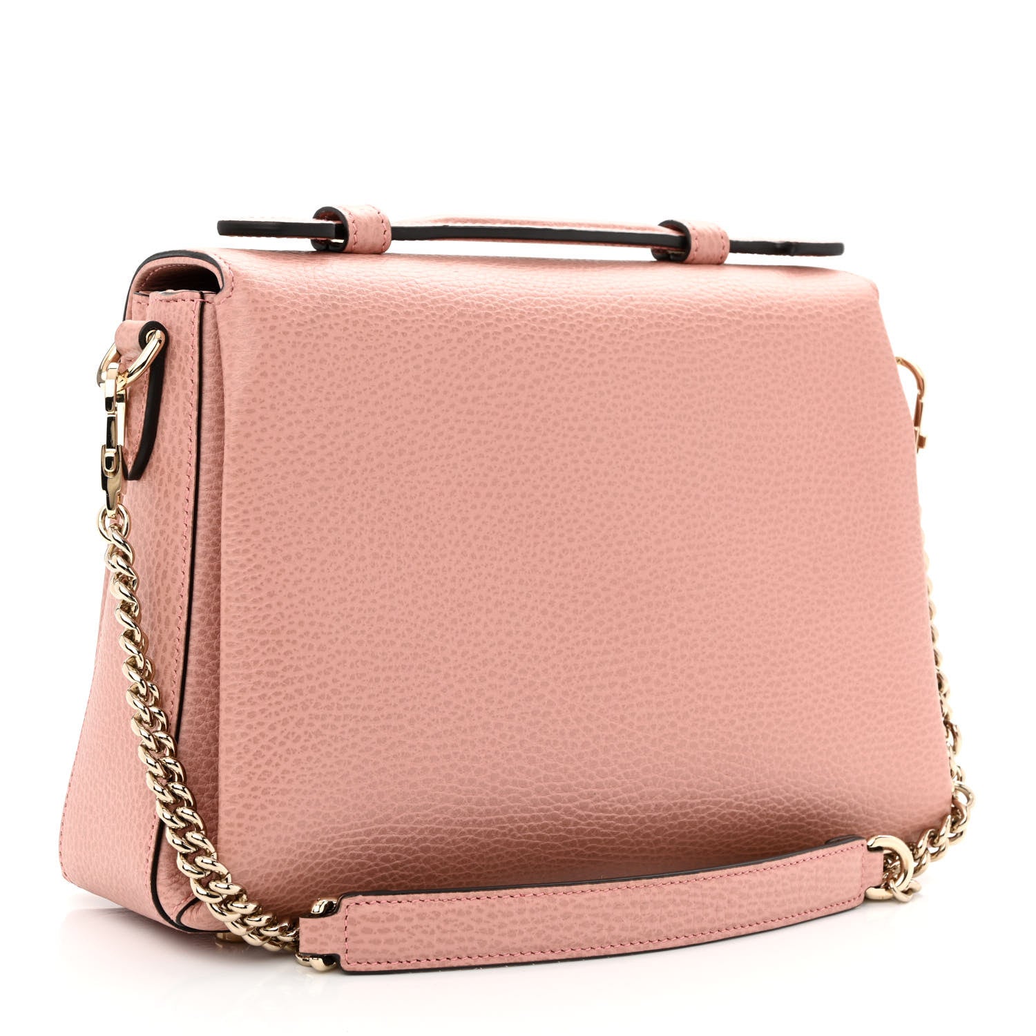 Gucci Dollar Calfskin Interlocking G Top Handle Shoulder Bag Soft Pink 3 of 13