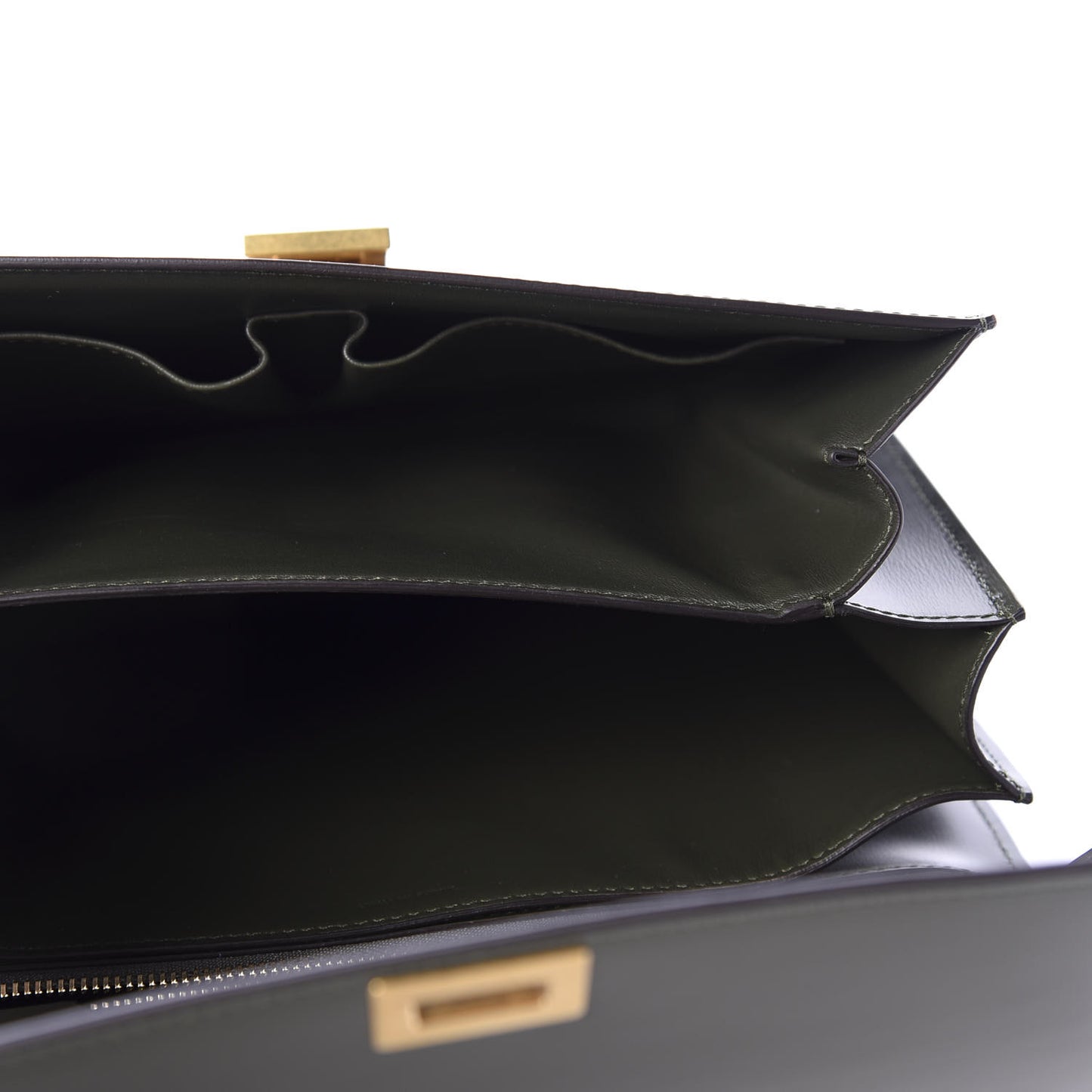 Box Calfskin Medium Classic Box Flap Bag Dark Green