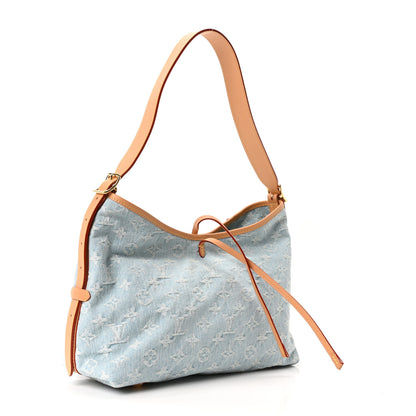 Louis Vuitton Monogram Denim CarryAll PM Sky Blue 4 of 10