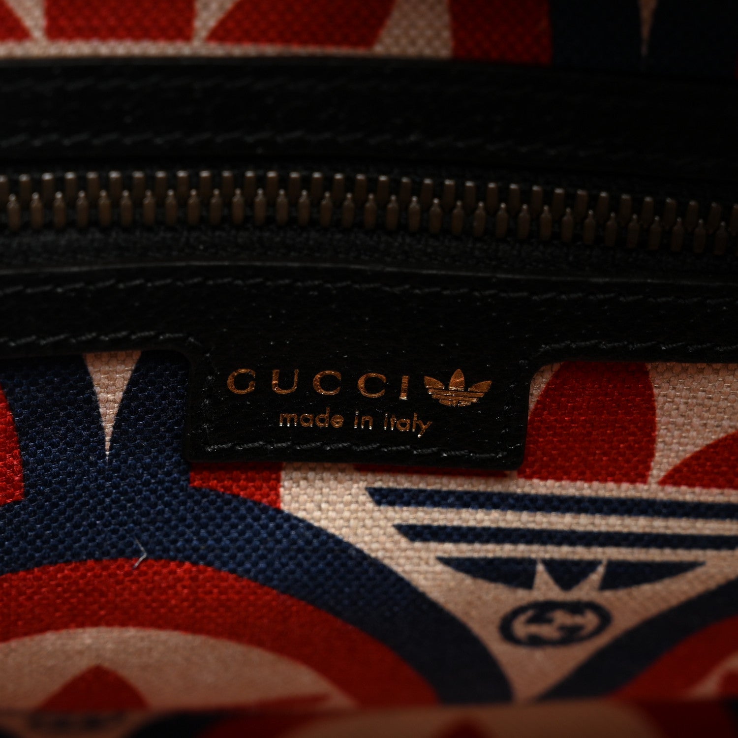 Gucci X ADIDAS Textured Dollar Calfskin Web Trefoil Logo Embossed Mini Bowling Bag Black Off White 7 of 10
