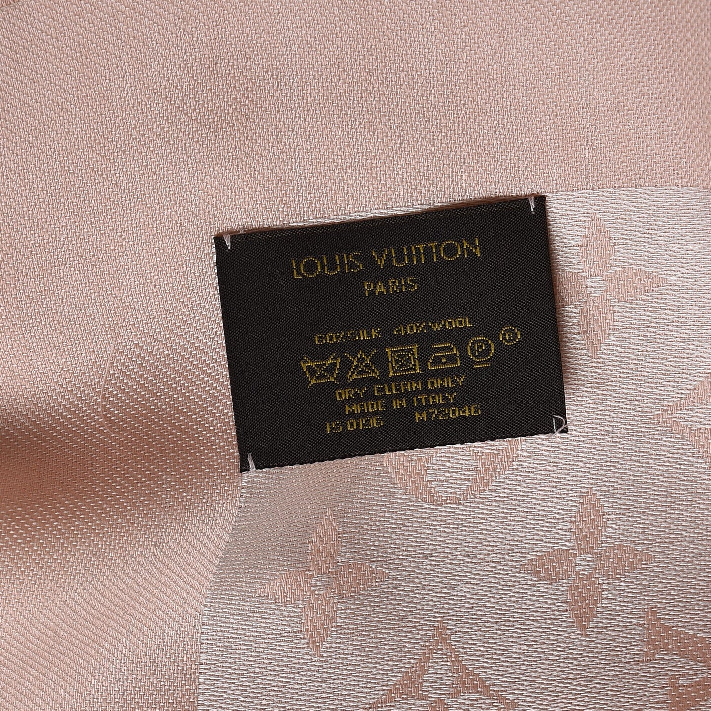 Silk Wool Monogram Denim Shawl Rose