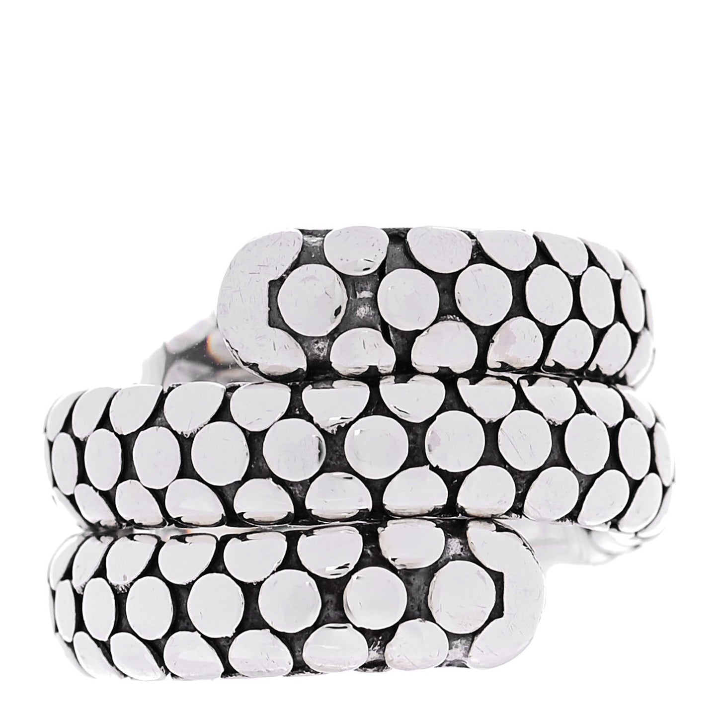 Sterling Silver Dot Double Coil Ring 54 6.75