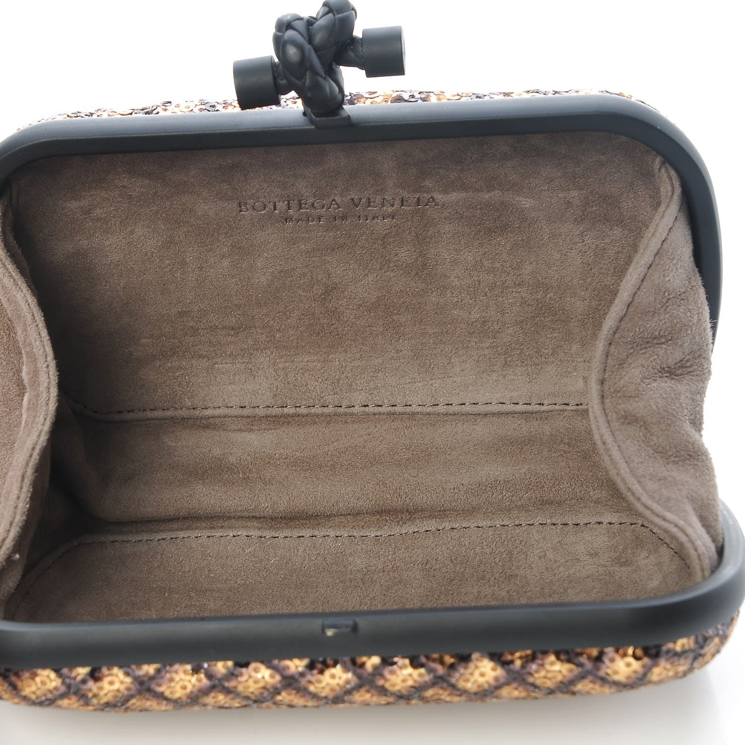 Bottega Veneta Metallic Paillettes Sequin Intrecciato Knot Clutch 5 of 6