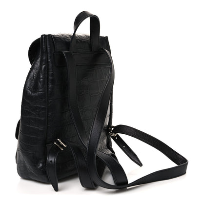 Saint Laurent Crocodile Embossed Lambskin Festival Backpack Black 3 of 10