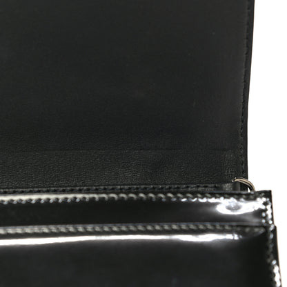 Christian Dior Metallic Patent Micro-Cannage Diorama Wallet on Chain Pouch Onyx Black 12 of 13